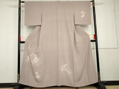 平和屋着物●訪問着　友禅　枝花文　金彩　正絹　逸品　AABG3556cs