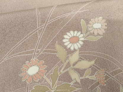 平和屋着物●訪問着　友禅　枝花文　金彩　正絹　逸品　AABG3556cs