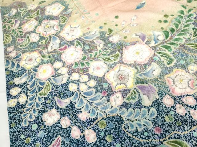 平和屋着物●訪問着　辻が花　暈し染め　鈴乃屋扱い　正絹　逸品　AABG3559cs