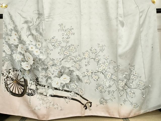 平和屋着物●訪問着　高橋一海　手描き　花車文　暈し染め　金彩　正絹　逸品　AABG3571cs