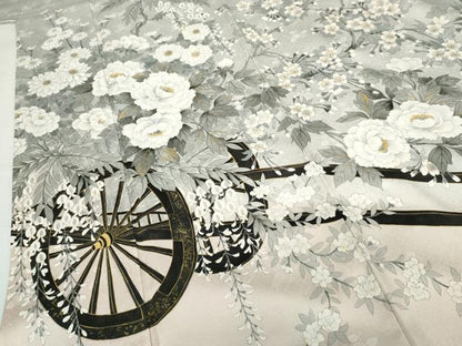 平和屋着物●訪問着　高橋一海　手描き　花車文　暈し染め　金彩　正絹　逸品　AABG3571cs
