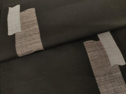 平和屋着物●本場大島紬　地空き　カタス9マルキ　色紙重ね文　黒地　ロング丈　正絹　逸品　未使用　AABG3574cs