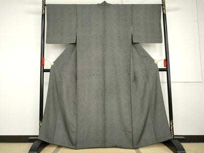 平和屋着物●江戸小紋　鮫小紋柄　黒地　正絹　逸品　AABG3575cs