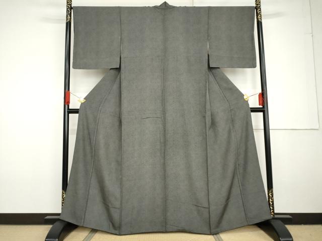 平和屋着物●江戸小紋　鮫小紋柄　黒地　正絹　逸品　AABG3575cs