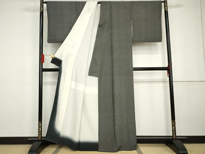 平和屋着物●江戸小紋　鮫小紋柄　黒地　正絹　逸品　AABG3575cs