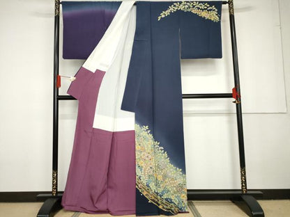 平和屋着物●訪問着　作家物　辻が花　暈し染め　金彩　正絹　逸品　AABG3581cs