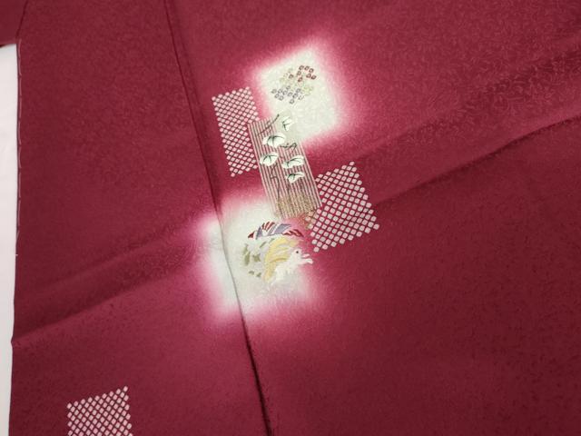 平和屋着物●訪問着　刺繍　色紙重ね兎文　暈し染め　金銀彩　さが美扱い　正絹　逸品　AABG3584cs
