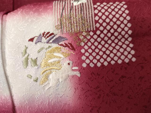 平和屋着物●訪問着　刺繍　色紙重ね兎文　暈し染め　金銀彩　さが美扱い　正絹　逸品　AABG3584cs