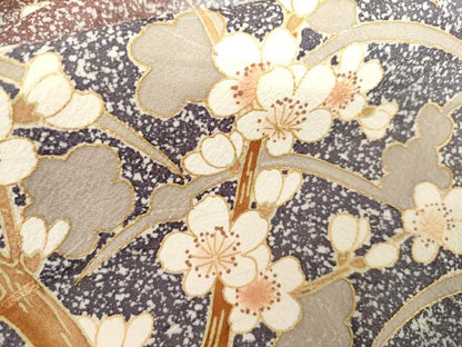 平和屋着物●訪問着　枝花文　暈し染め　金彩　正絹　逸品　AABG3587cs