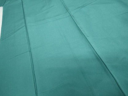平和屋着物●上質な色無地　青緑色　ロング丈　正絹　逸品　未使用　AABG3590cs
