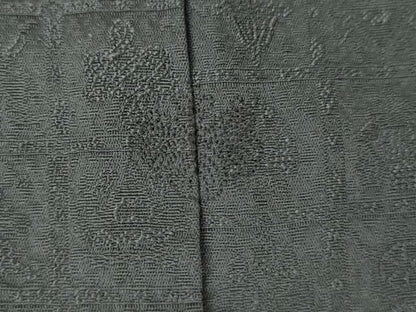 平和屋着物●世界的友禅作家　千地泰弘　色無地　吉祥格子地紋　錆鼠色　正絹　逸品　AABG3598cs