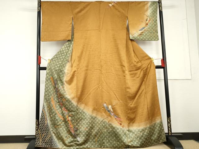 平和屋着物●訪問着　螺鈿　短冊吉祥花文　暈し染め　金彩　正絹　逸品　AABG3604cs