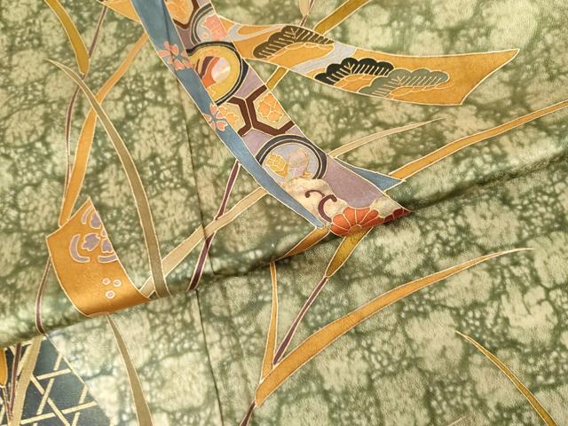 平和屋着物●訪問着　螺鈿　短冊吉祥花文　暈し染め　金彩　正絹　逸品　AABG3604cs