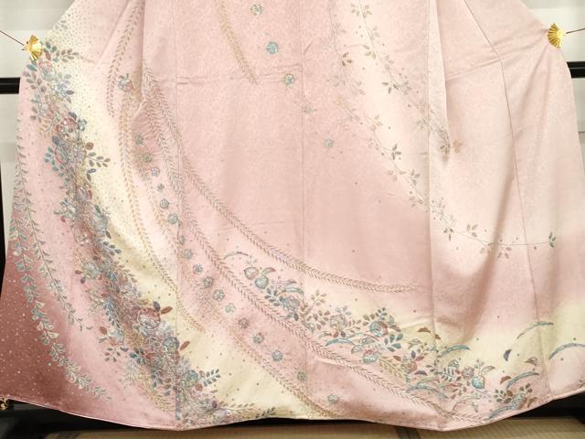 平和屋着物●訪問着　辻が花　暈し染め　金彩　正絹　逸品　AABG3605cs