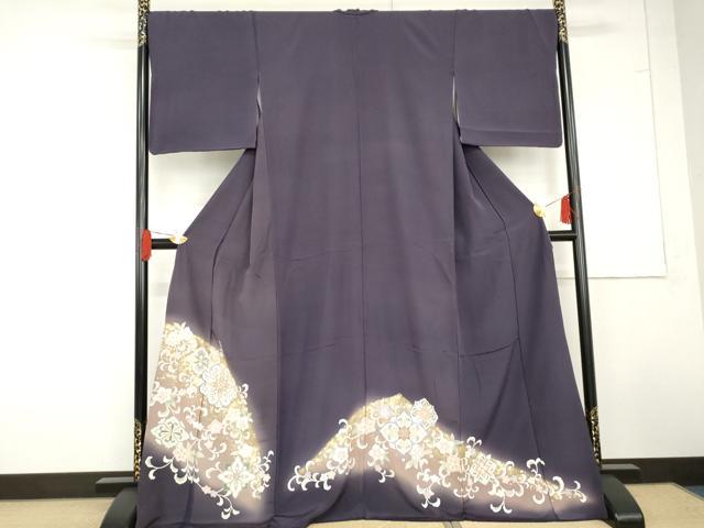 平和屋着物●色留訪問着　友禅　正倉院花唐草文　暈し染め　金彩　正絹　逸品　AABG3608cs