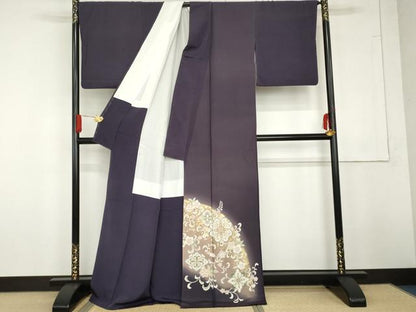 平和屋着物●色留訪問着　友禅　正倉院花唐草文　暈し染め　金彩　正絹　逸品　AABG3608cs