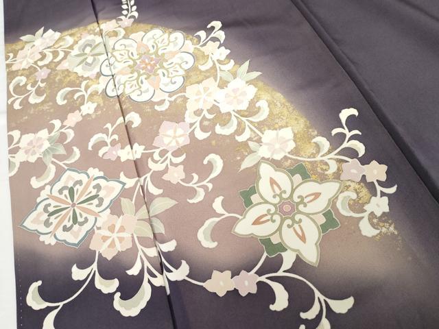 平和屋着物●色留訪問着　友禅　正倉院花唐草文　暈し染め　金彩　正絹　逸品　AABG3608cs