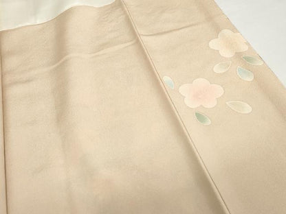 平和屋着物●訪問着　友禅　駒刺繍　慶彩小袖　雪輪枝花文　金彩　正絹　逸品　AABG3614cs