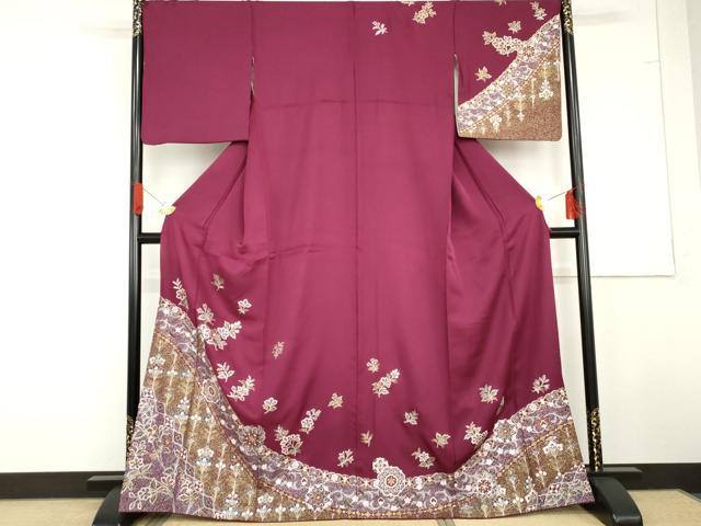 平和屋着物●訪問着　正倉院更紗花文　金彩　正絹　逸品　AABG3616cs