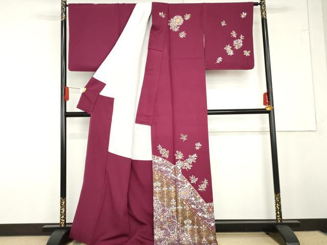平和屋着物●訪問着　正倉院更紗花文　金彩　正絹　逸品　AABG3616cs