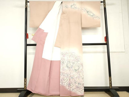 平和屋着物●本草木染作家　瑞鳳　訪問着　辻が花　絞り　暈し染め　正絹　逸品　AABG3617cs