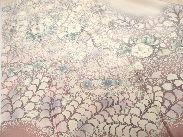 平和屋着物●本草木染作家　瑞鳳　訪問着　辻が花　絞り　暈し染め　正絹　逸品　AABG3617cs