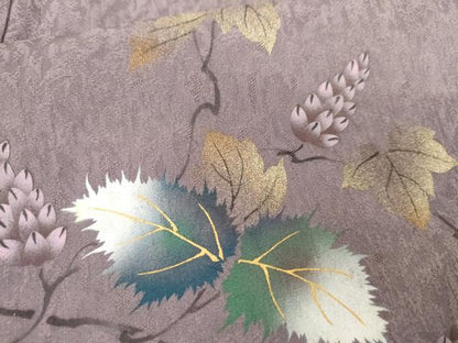 平和屋着物●訪問着　手描き　蔦の葉文　暈し染め　金銀彩　正絹　逸品　AABG3618cs