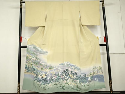 平和屋着物●十日町友禅作家　岡村蒼風　色留袖　松竹梅風景文　暈し染め　正絹　逸品　AABG3619cs