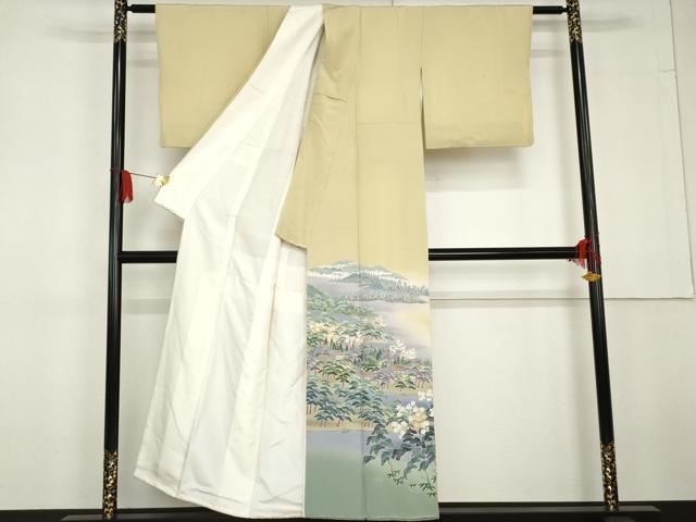 平和屋着物●十日町友禅作家　岡村蒼風　色留袖　松竹梅風景文　暈し染め　正絹　逸品　AABG3619cs