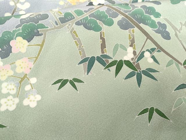 平和屋着物●十日町友禅作家　岡村蒼風　色留袖　松竹梅風景文　暈し染め　正絹　逸品　AABG3619cs