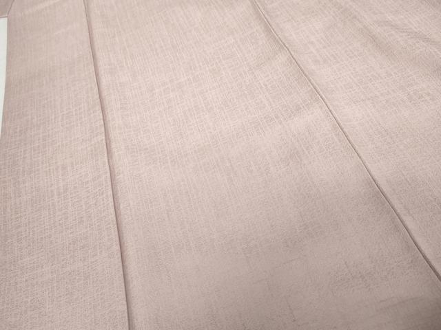 平和屋着物●日展作家　山本唯与志　レリーフ染　色無地　変わり格子地紋　薄柿色　正絹　逸品　AABG3620cs