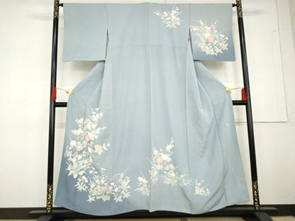平和屋着物●訪問着　友禅　作家物　枝花文　暈し染め　正絹　逸品　AABG3621cs