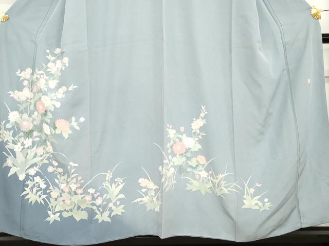 平和屋着物●訪問着　友禅　作家物　枝花文　暈し染め　正絹　逸品　AABG3621cs