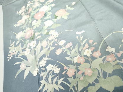 平和屋着物●訪問着　友禅　作家物　枝花文　暈し染め　正絹　逸品　AABG3621cs