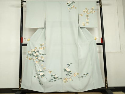 平和屋着物●訪問着　友禅　枝花文　正絹　逸品　AABG3623cs