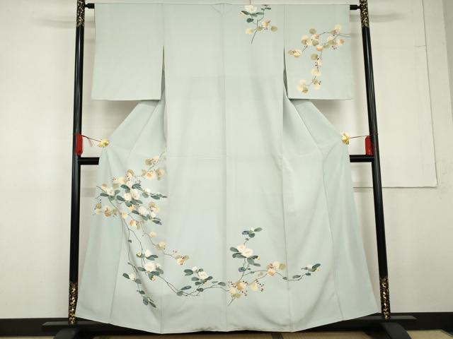 平和屋着物●訪問着　友禅　枝花文　正絹　逸品　AABG3623cs