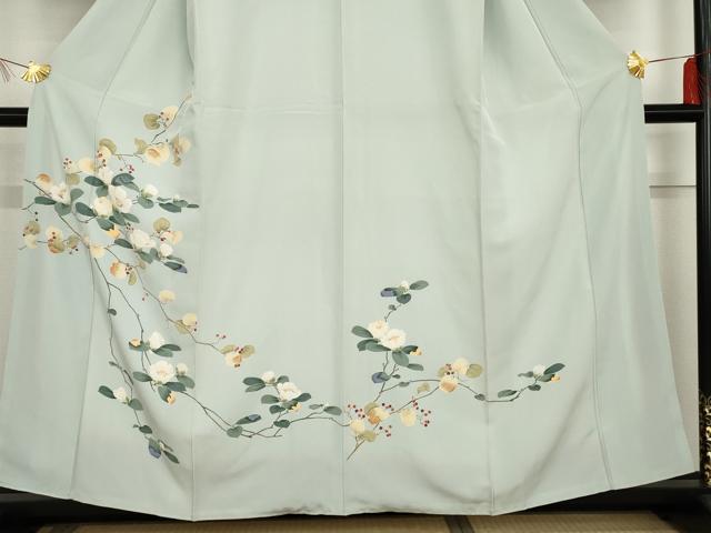 平和屋着物●訪問着　友禅　枝花文　正絹　逸品　AABG3623cs