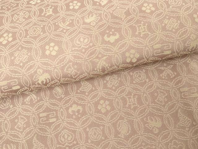 平和屋着物●黄金糸　お召　吉祥花文　正絹　逸品　AABG3629cs