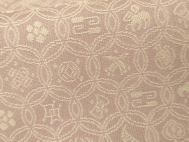 平和屋着物●黄金糸　お召　吉祥花文　正絹　逸品　AABG3629cs