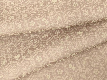 平和屋着物●黄金糸　お召　吉祥花文　正絹　逸品　AABG3629cs