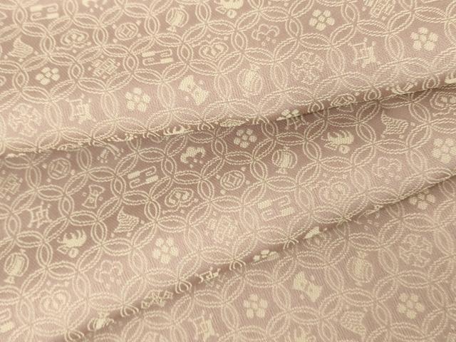 平和屋着物●黄金糸　お召　吉祥花文　正絹　逸品　AABG3629cs