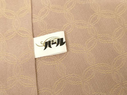 平和屋着物●黄金糸　お召　吉祥花文　正絹　逸品　AABG3629cs