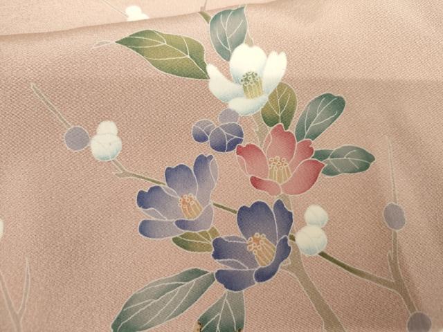 平和屋着物●糸目友禅作家　滝沢晃　訪問着　枝花文　正絹　逸品　AABG3633cs