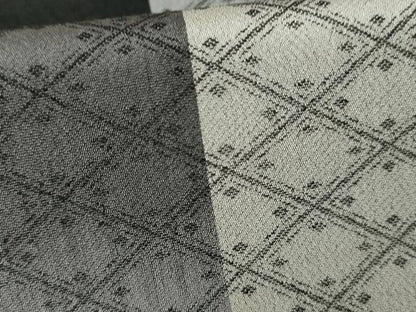 平和屋着物●お召　変わり市松　正絹　逸品　AABG3635cs