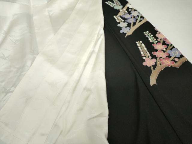平和屋着物●本加賀友禅作家　西川健一　黒留袖　鴛鴦枝梅文　正絹　逸品　AABG3638cs