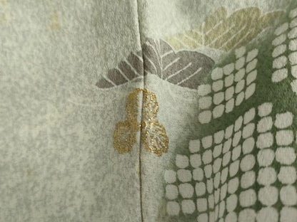 平和屋着物●京友禅の第一人者　松井青々　訪問着　花松文　暈し染め　金彩　正絹　逸品　AABG3639cs