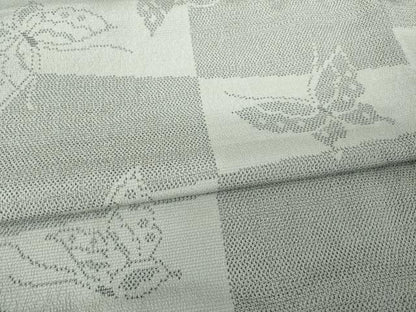 平和屋着物●お召　塩沢絣　舞蝶文　やまと誂製　正絹　逸品　AABG3642ck