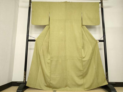 平和屋着物●洗える最高級着物　＜英＞はなぶさ謹製　小紋　縞　大野ちりめん　反端付き　AABG3646ck