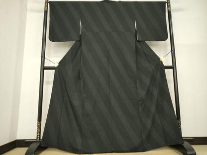 平和屋着物●洗える最高級着物　＜英＞はなぶさ謹製　小紋　斜縞　AABG3650ck