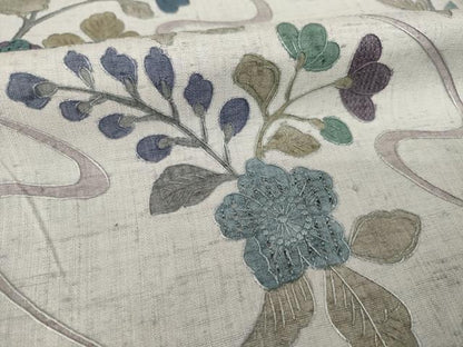 平和屋着物●総刺繍　中国三大刺繍　汕頭刺繍　スワトウ刺繍　小紋　結城紬地　辻が花　流水花文　正絹　逸品　AABG3652ck